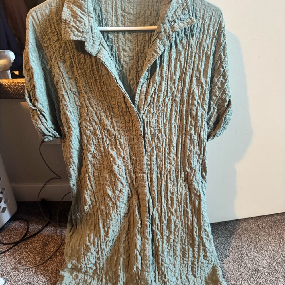 Olive Green Women's textured dress